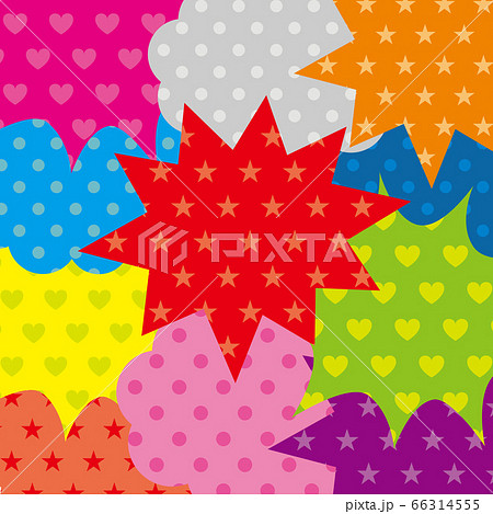 カラフルな吹き出し柄の背景素材 66314555