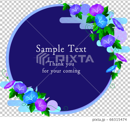 Japanese-Asagao-morning glory-Frame-あさがお-丸フレーム 66315474