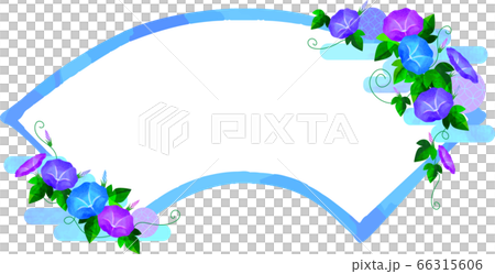 Japanese-Asagao-morning glory-Frame-あさがお-扇型フレーム Japanese-Asagao-morning glory-Frame-あさがお-扇型フレーム 66315606