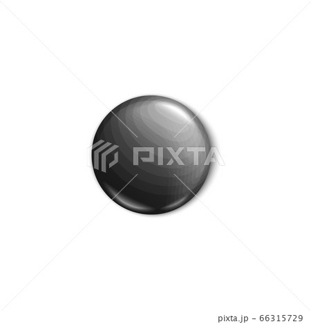 Black round button pin realistic mockup, blank template 66315729