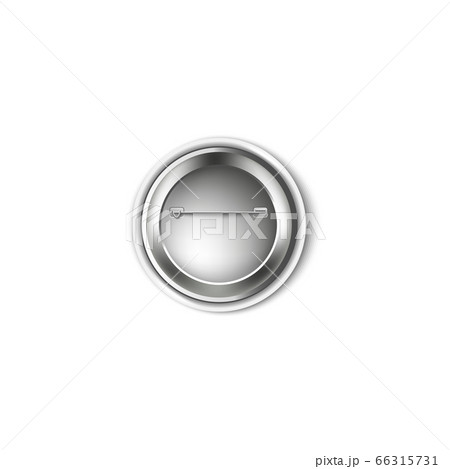 Metal pin button back view 3d realistic vector illustration mockup isolated. 66315731