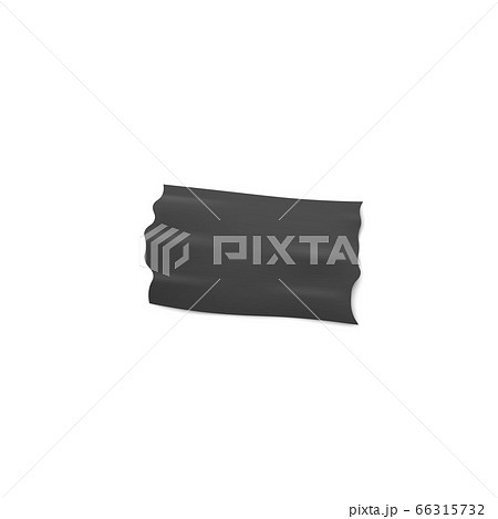Adhesive or insulation wide black tape piece 3d realistic vector illustration. 66315732