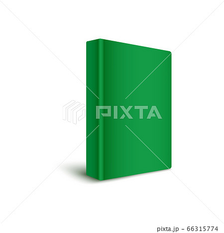 Book blank hard cover standing vertically in green color 3d realistic vector mockup illustration. 66315774