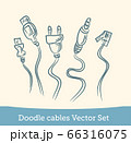 doodle cable set isolated on white background. Vector 66316075