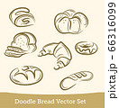 doodle bread set isolated on white background. Vector 66316099