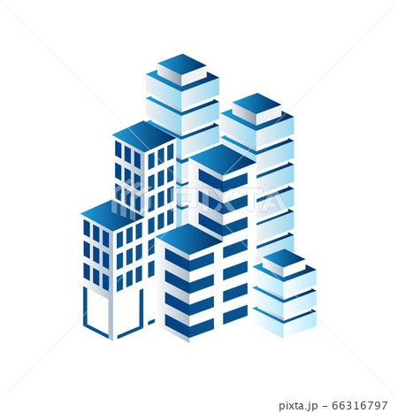 Cityscape design elements with isometric building city map generator. Isolated collection for creating 66316797