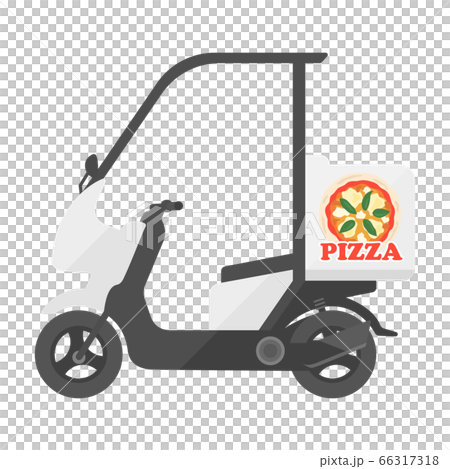Illustration of a motorcycle for pizza delivery service 66317318