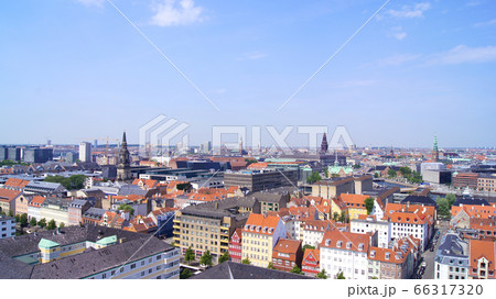 COPENHAGEN, DENMARK - JUL 06th, 2015: Skyline of Copenhagen from Vor Frelsers Kirke Church of Our Saviour COPENHAGEN, DENMARK - JUL 06th, 2015: Skyline of Copenhagen from Vor Frelsers Kirke Church of Our Saviour 66317320