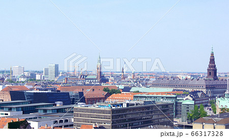 COPENHAGEN, DENMARK - JUL 06th, 2015: Skyline of Copenhagen from Vor Frelsers Kirke Church of Our Saviour COPENHAGEN, DENMARK - JUL 06th, 2015: Skyline of Copenhagen from Vor Frelsers Kirke Church of Our Saviour 66317328