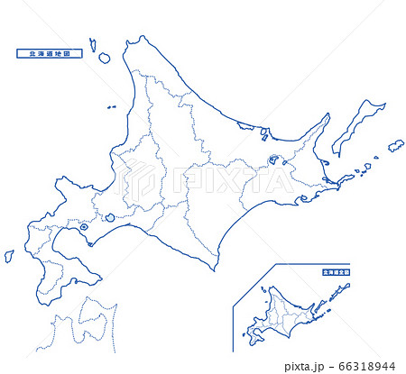 北海道地図 シンプル白地図 総合振興局 振興局のイラスト素材 66318944 Pixta