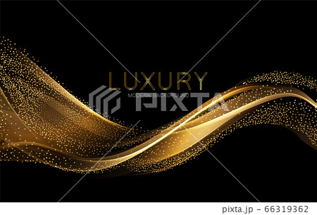 Abstract shiny color gold wave design element 66319362