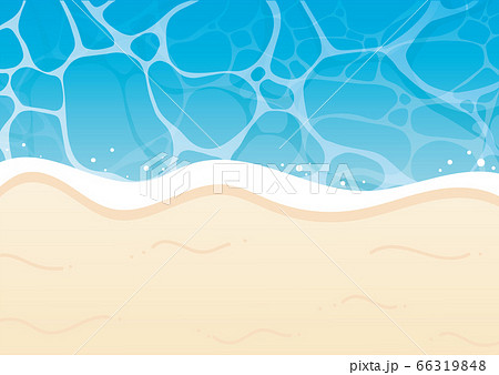 夏 ビーチ 波 背景素材 砂浜 イラストのイラスト素材