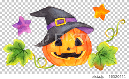 戴著帽子的水彩畫_傑克O燈籠_裝飾 66320631