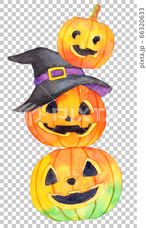 Watercolor_3 Jack O Lanterns lined up vertically Watercolor_3 Jack O Lanterns lined up vertically 66320633