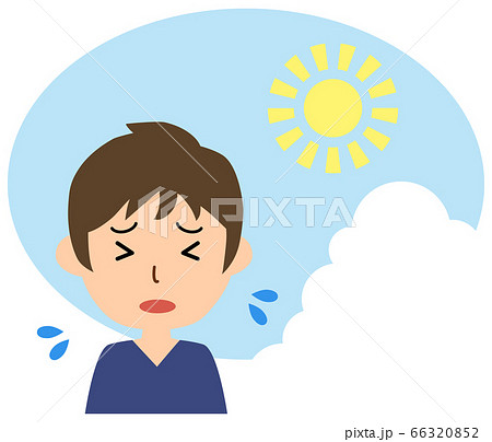 炎天下の暑さに苦しむ男性 炎天下の暑さに苦しむ男性 66320852