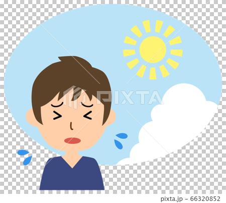 炎天下の暑さに苦しむ男性 炎天下の暑さに苦しむ男性 66320852