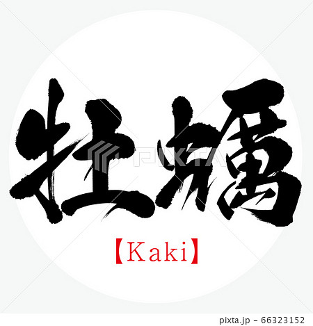 牡蠣 Kaki 筆文字 手書き のイラスト素材