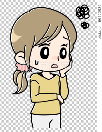 Woman worried about cheeks 1 Woman worried about cheeks 1 66323926