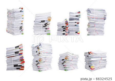 Set of Stack business papers isolated on white 66324525