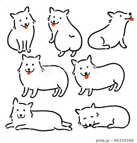 コーギー 線画 イラスト コーギー 線画 イラスト 66326368