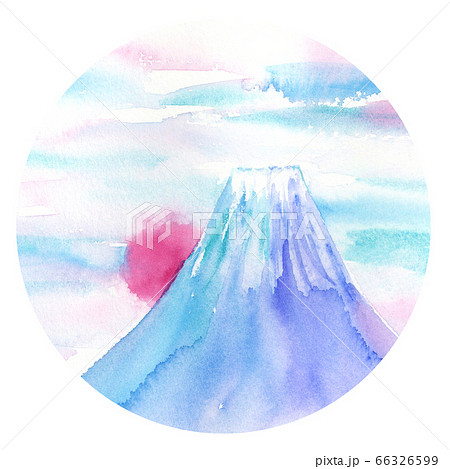 朝焼けの富士山 水彩イラスト 朝焼けの富士山 水彩イラスト 66326599