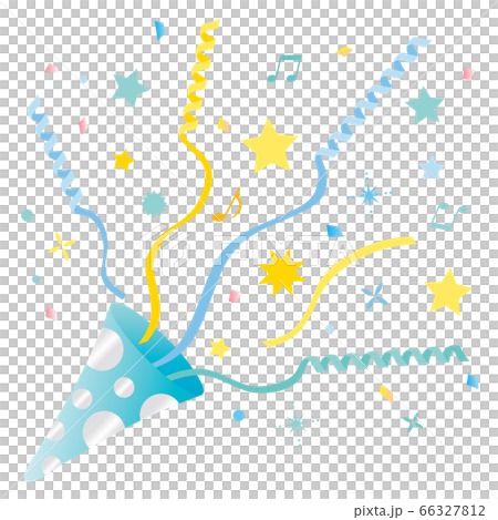 水色のパーティークラッカーのイラスト素材