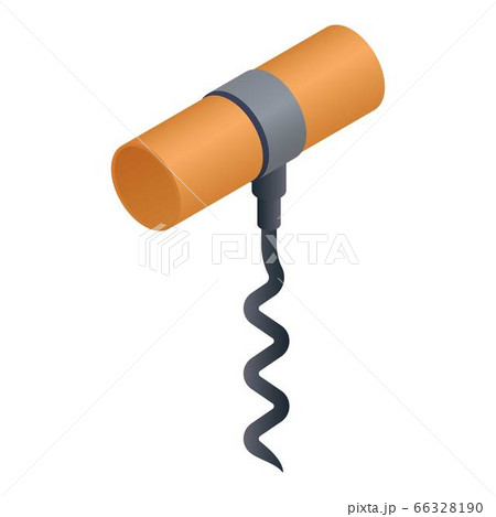 Wood corkscrew icon, isometric style 66328190