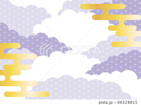 霞と雲の背景 和柄 のイラスト素材