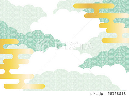 霞と雲の背景 和柄 のイラスト素材