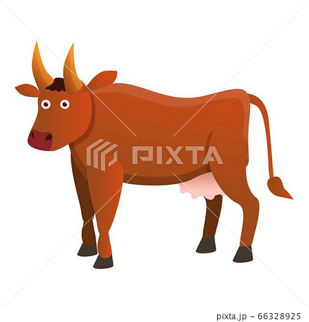 Brown bull icon, cartoon style Brown bull icon, cartoon style 66328925