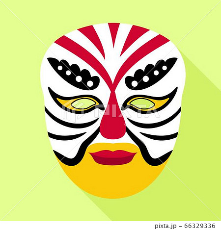 Carnival Vietnam mask icon, flat style Carnival Vietnam mask icon, flat style 66329336