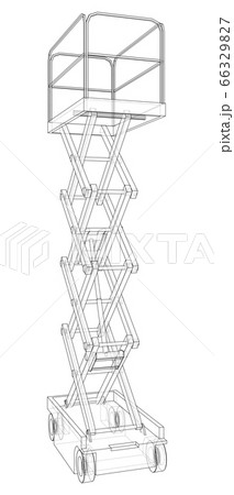 Scissor lift concept outline. Vector Scissor lift concept outline. Vector 66329827