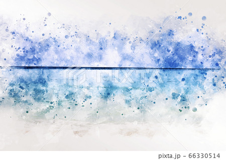 Abstract colorful mountain peak and sea water on watercolor illustration painting background. Abstract colorful mountain peak and sea water on watercolor illustration painting background. 66330514