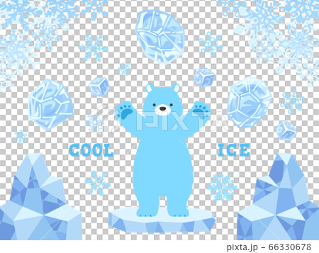 北極熊，冰和雪花的插圖集 66330678