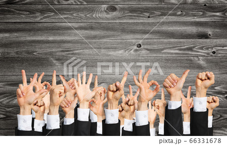 Set of hand gestures and icons Set of hand gestures and icons 66331678