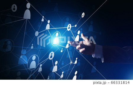 Creating modern wireless technologies as means of communucation and networking on dark background 66331814