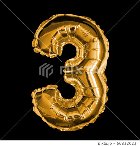 Gold Foil Balloon - 3D Number Gold Foil Balloon - 3D Number 66332023