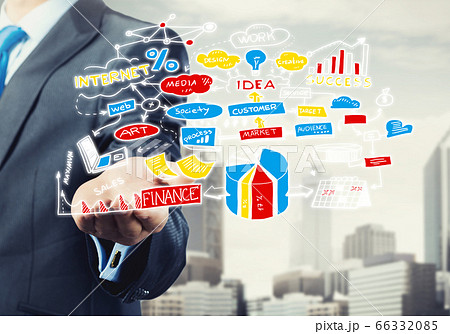 Man sketching business ideas 66332085