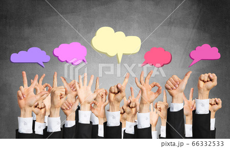 Set of hand gestures and icons Set of hand gestures and icons 66332533
