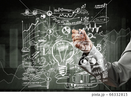 Woman sketching business ideas Woman sketching business ideas 66332815