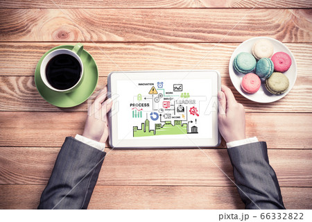 Businesswoman and her business notes Businesswoman and her business notes 66332822