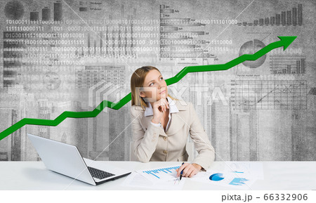 Preparing her financial report Preparing her financial report 66332906