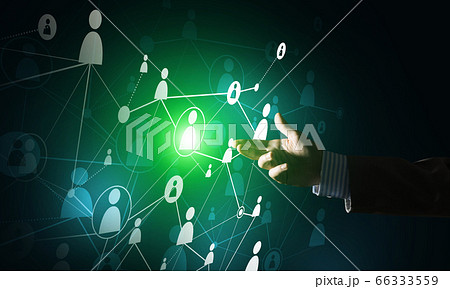 Creating modern wireless technologies as means of communucation and networking on dark background 66333559
