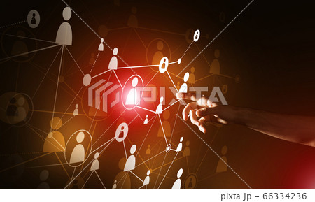 Creating modern wireless technologies as means of communucation and networking on dark background Creating modern wireless technologies as means of communucation and networking on dark background 66334236