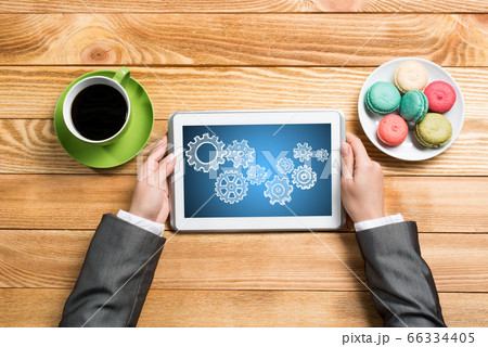 Having coffee break Having coffee break 66334405