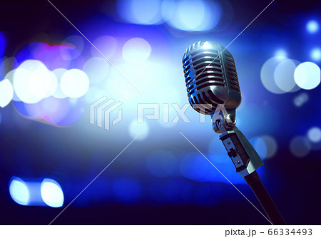 Microphone on stage 66334493