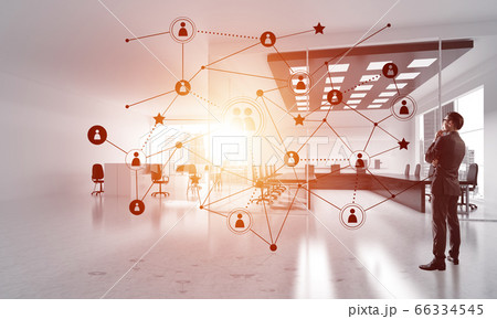 Networking and social communication concept as effective point for modern business 66334545