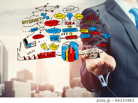 Man sketching business ideas 66334965