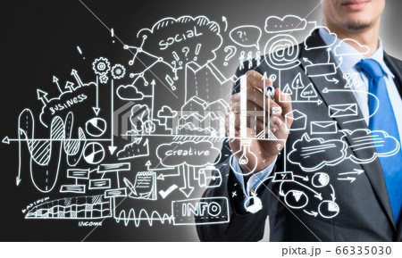 Man sketching business ideas Man sketching business ideas 66335030