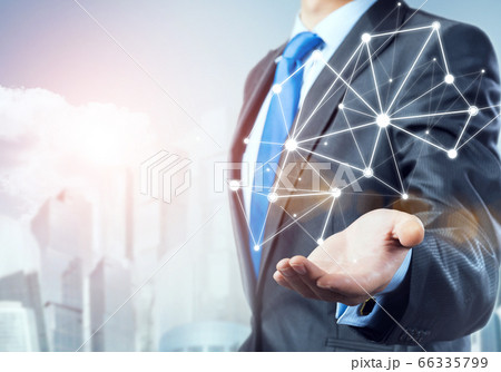 Presenting connection and interaction concept 66335799